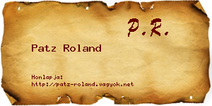 Patz Roland névjegykártya