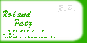 roland patz business card